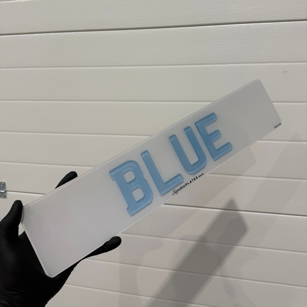 Signature Plates Blue Backed License Plate